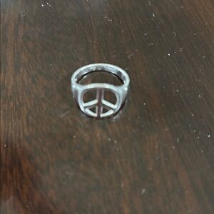 Sterling Silver Peace Sign Ring